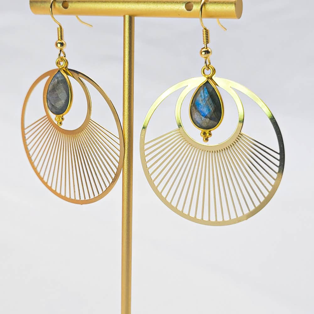 Boucle d'oreille Rhama labradorite