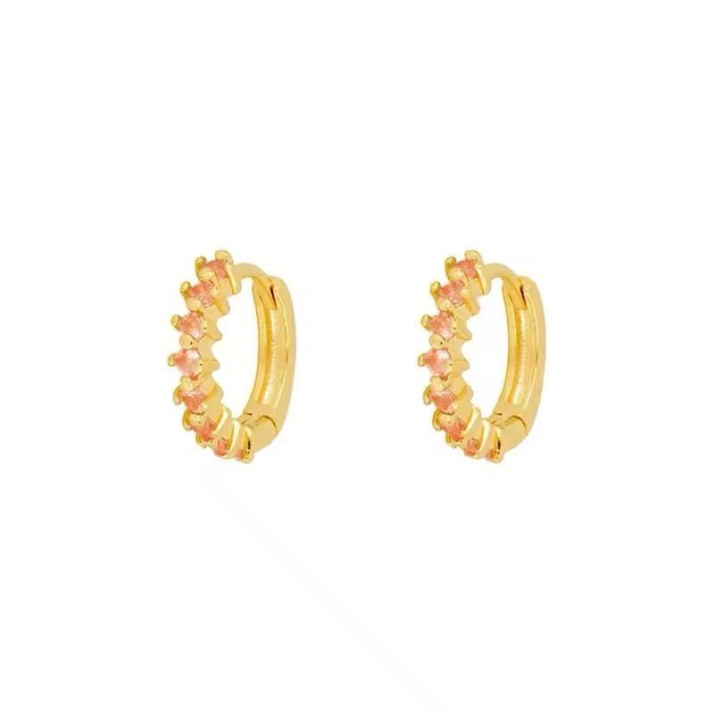 Boucles d'oreilles anneaux RETRO/ argent plaqué or