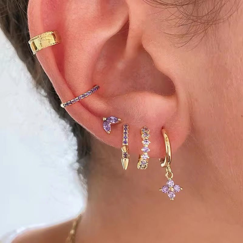 Boucles d'oreilles anneaux RETRO/ argent plaqué or