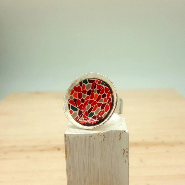 Bague ronde Rouge pâte polymère