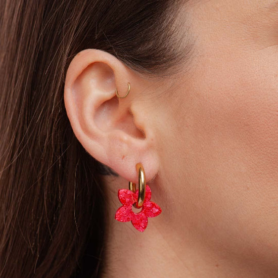 Créoles tiaré rouge