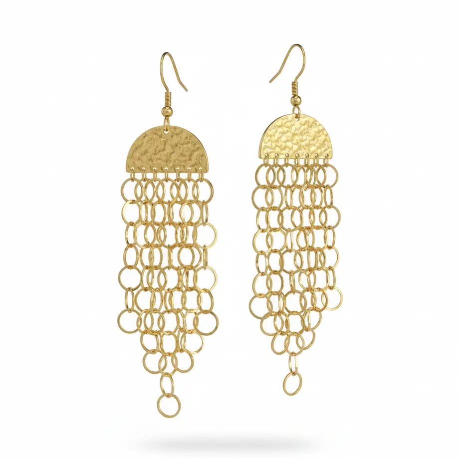 Boucles d'oreilles pendantes Penny en acier inoxydable