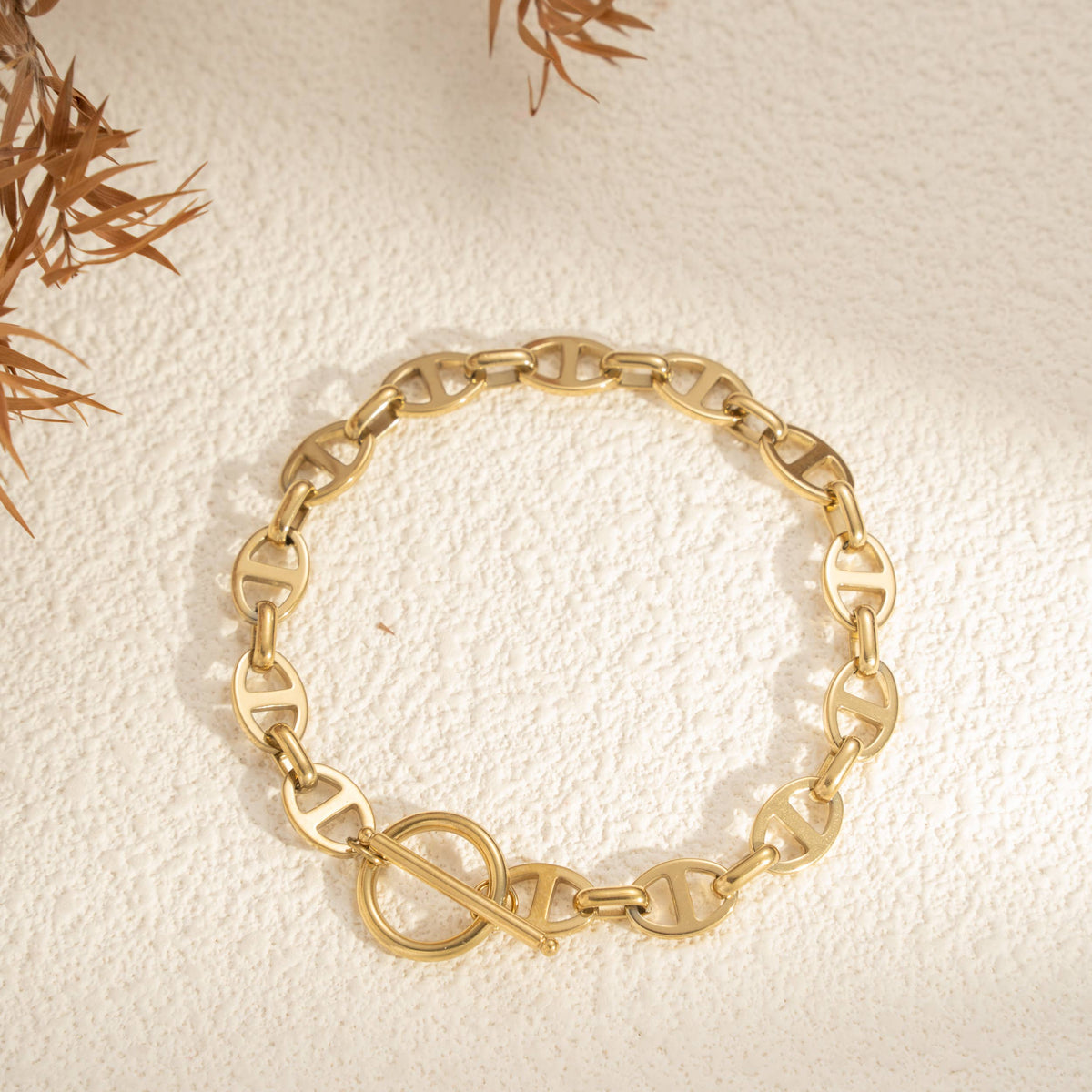 Bracelet Marielle maillons ajourés doré