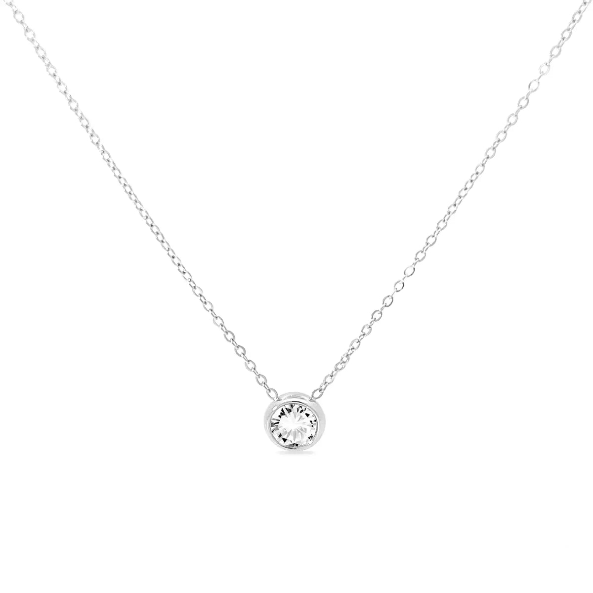 Collier Lumix acier et zircon argenté