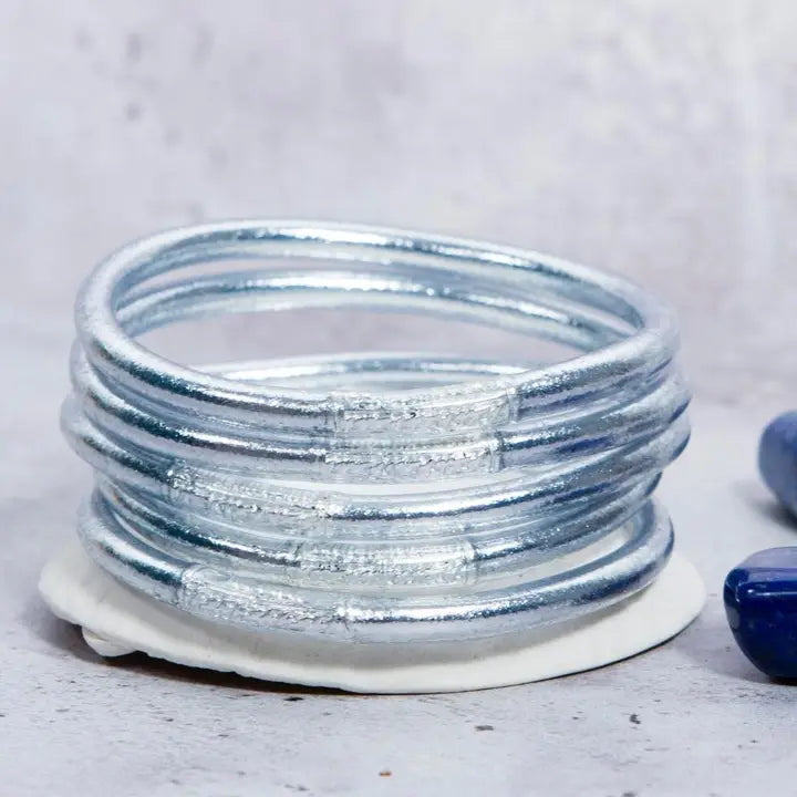 Véritable bracelet bouddhiste jonc - argenté