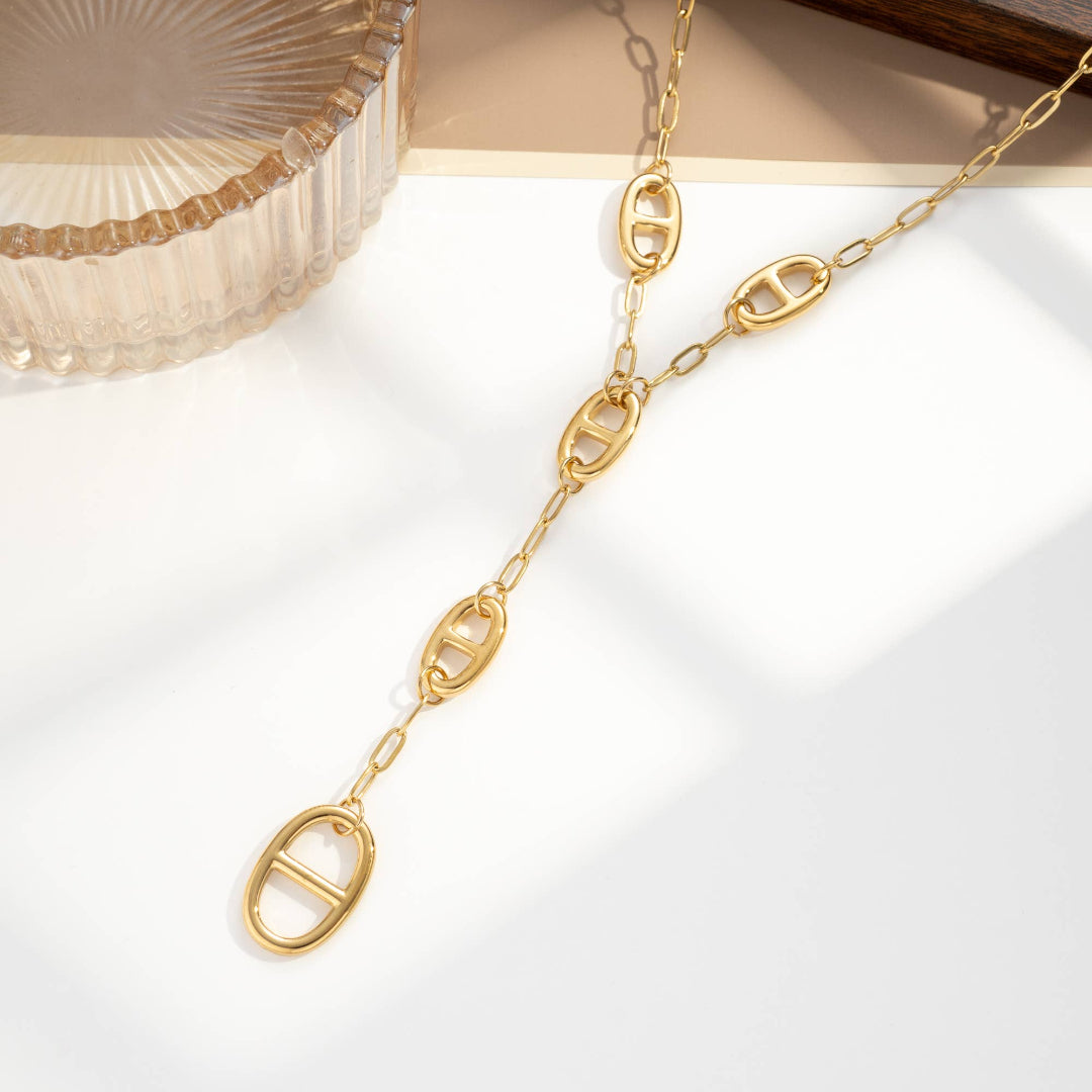Collier maillons ovales moderne doré