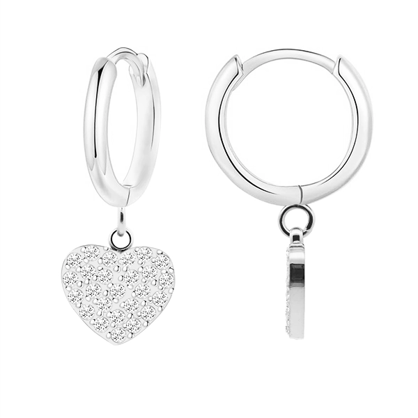Boucles d’oreilles créoles avec cœur en zirconia - JN24704A887