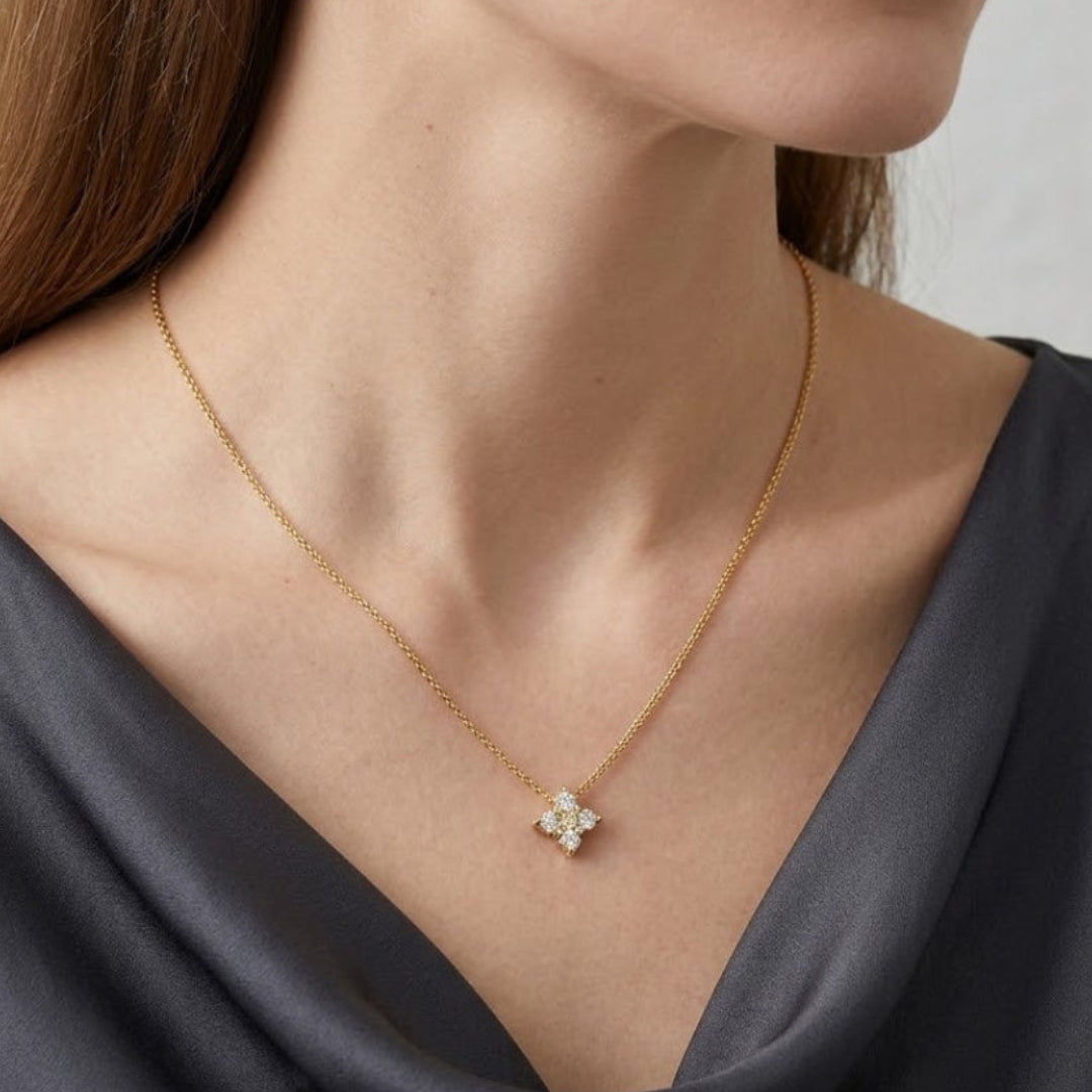 Collier Soline pierres en Moissanite argent rhodié ou plaqué or