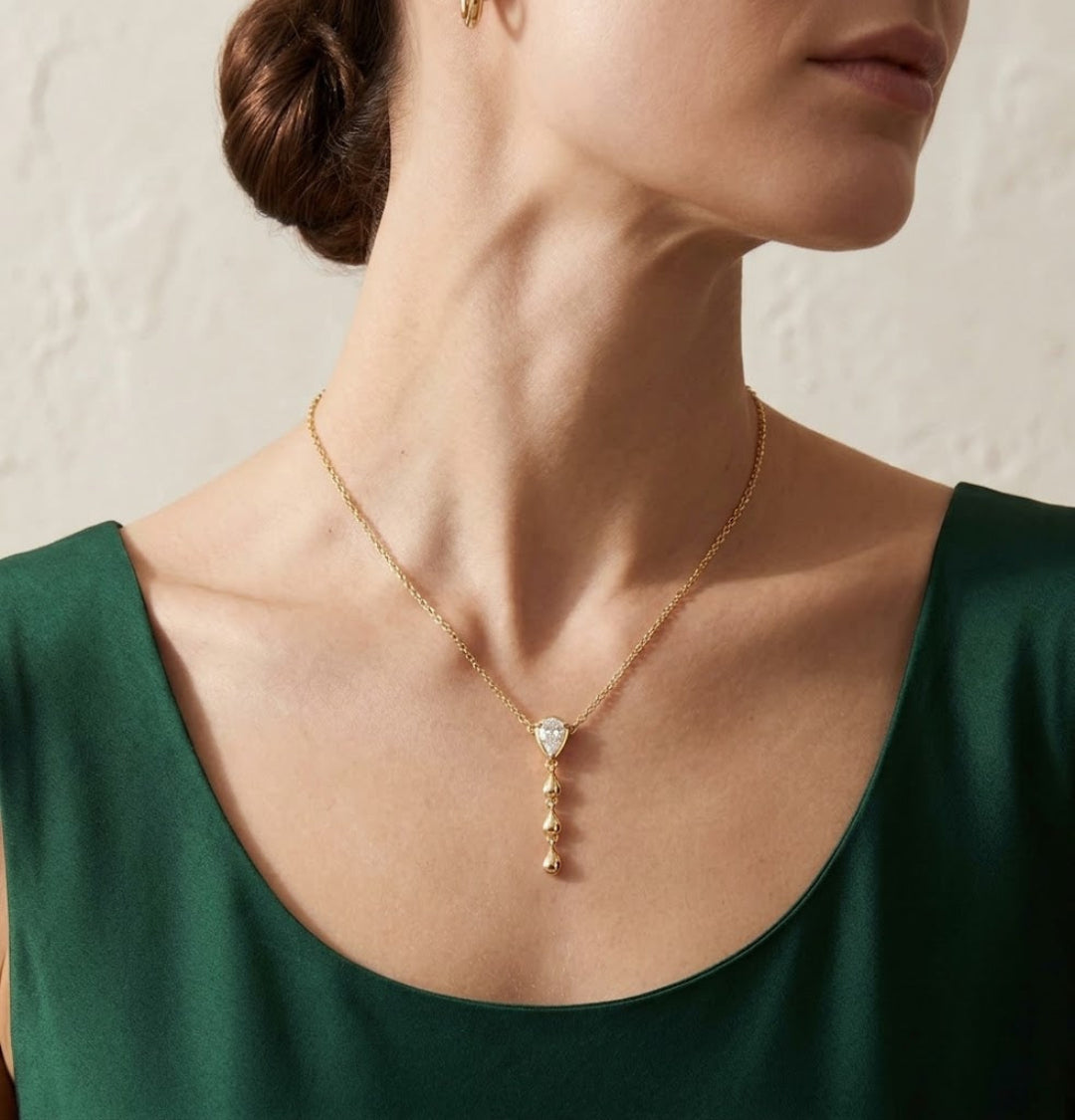 Collier Raine en argent rhodié ou plaqué or