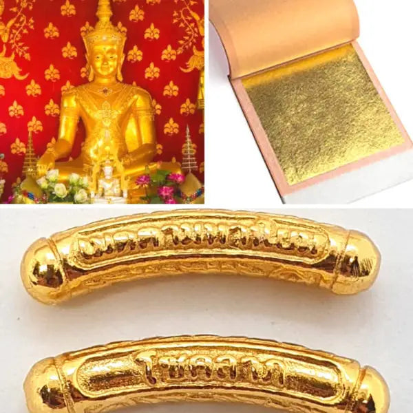 Véritable bracelet bouddhiste jonc - doré