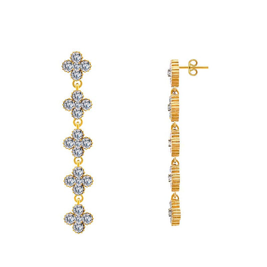 Boucles d'oreilles trèfles pendant- Plusieurs coloris