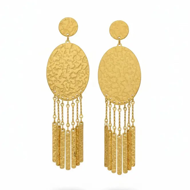 Boucles d'oreilles Mona en or brossé