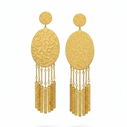 Boucles d'oreilles Mona en or brossé