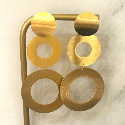 Boucles d'oreilles pendantes Lull en or brossé