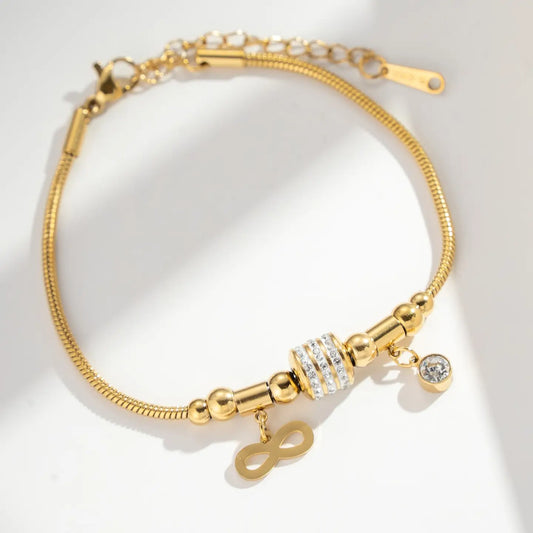 Bracelet Acier Doré Infini