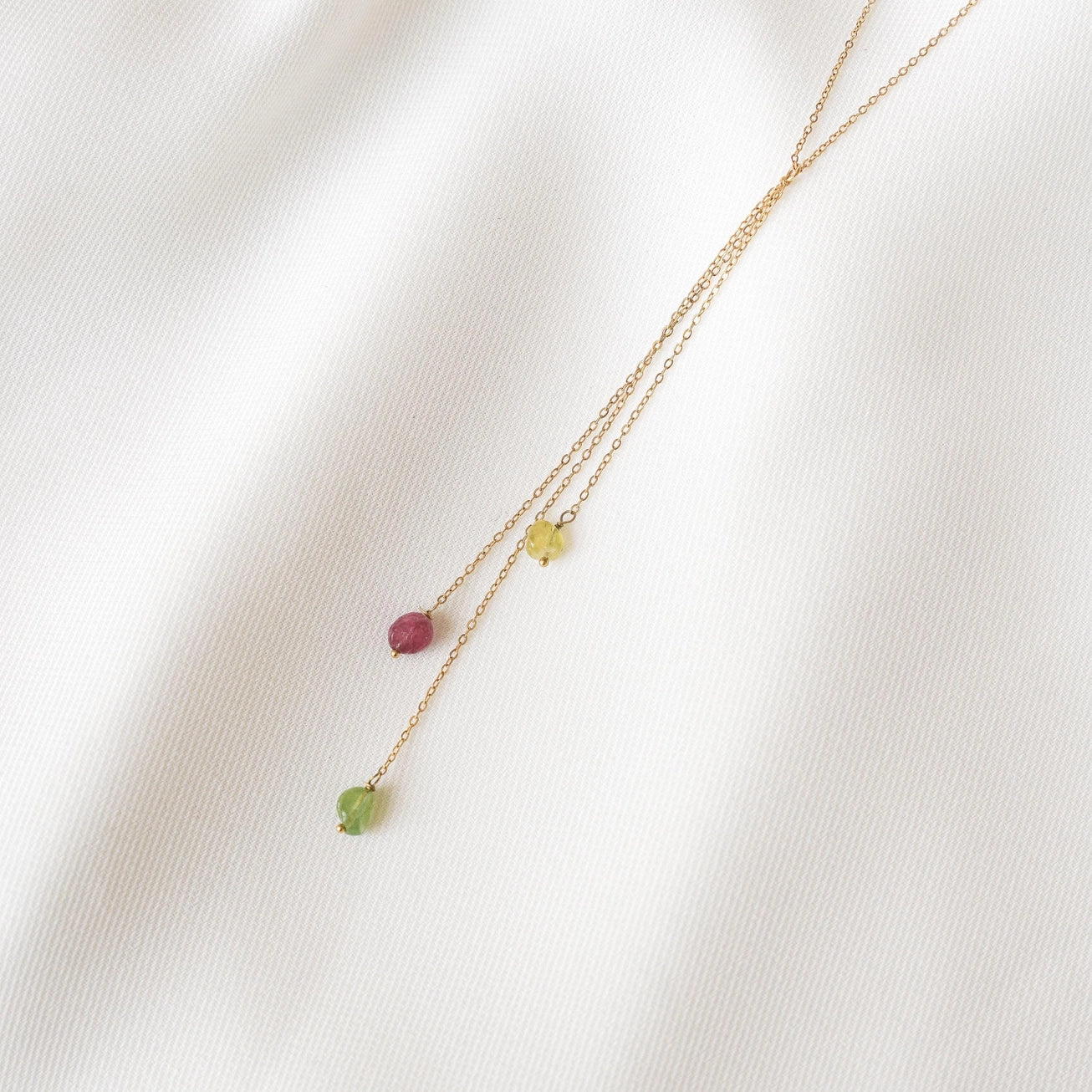 Collier en Y pierre naturelle tourmaline
