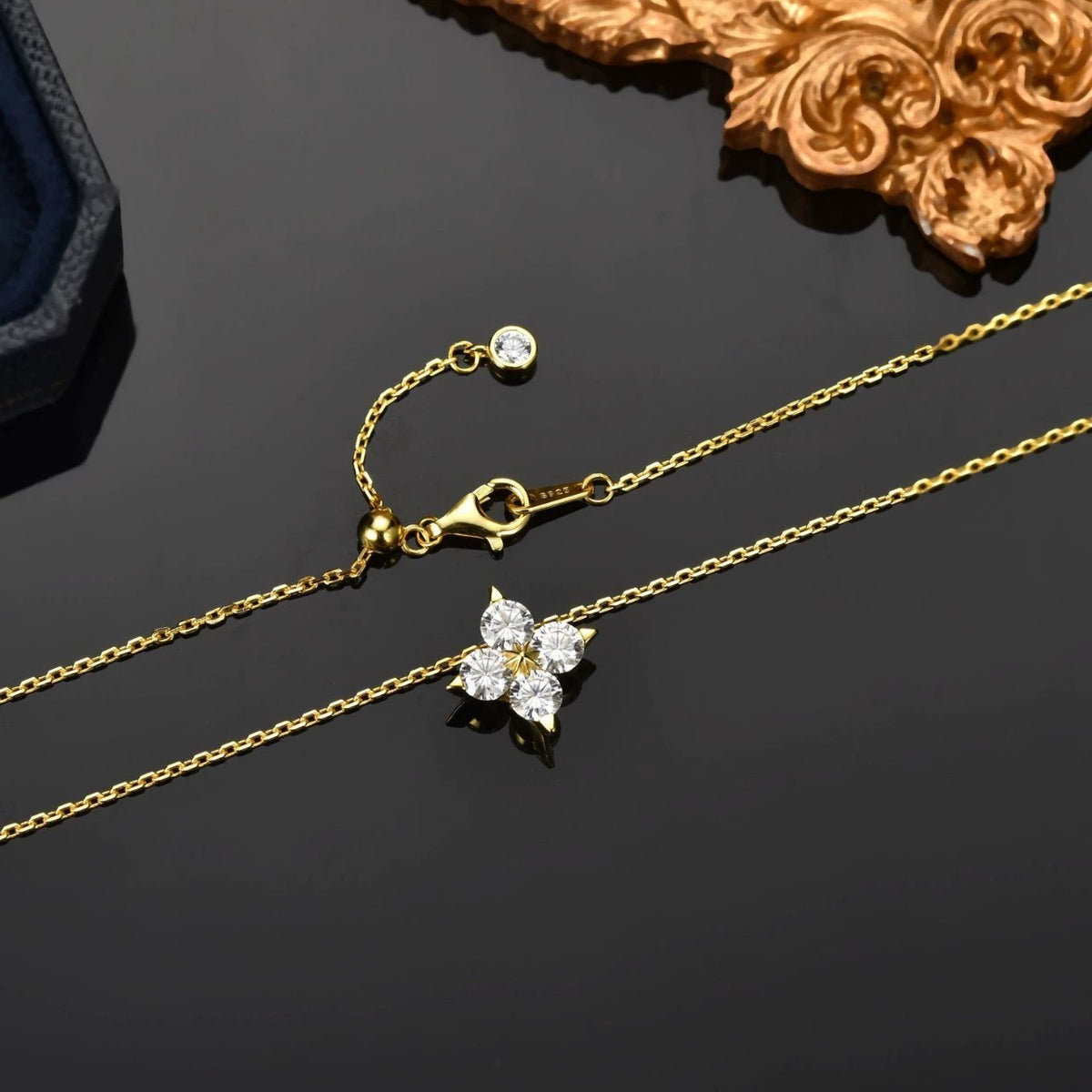 Collier Soline pierres en Moissanite argent rhodié ou plaqué or