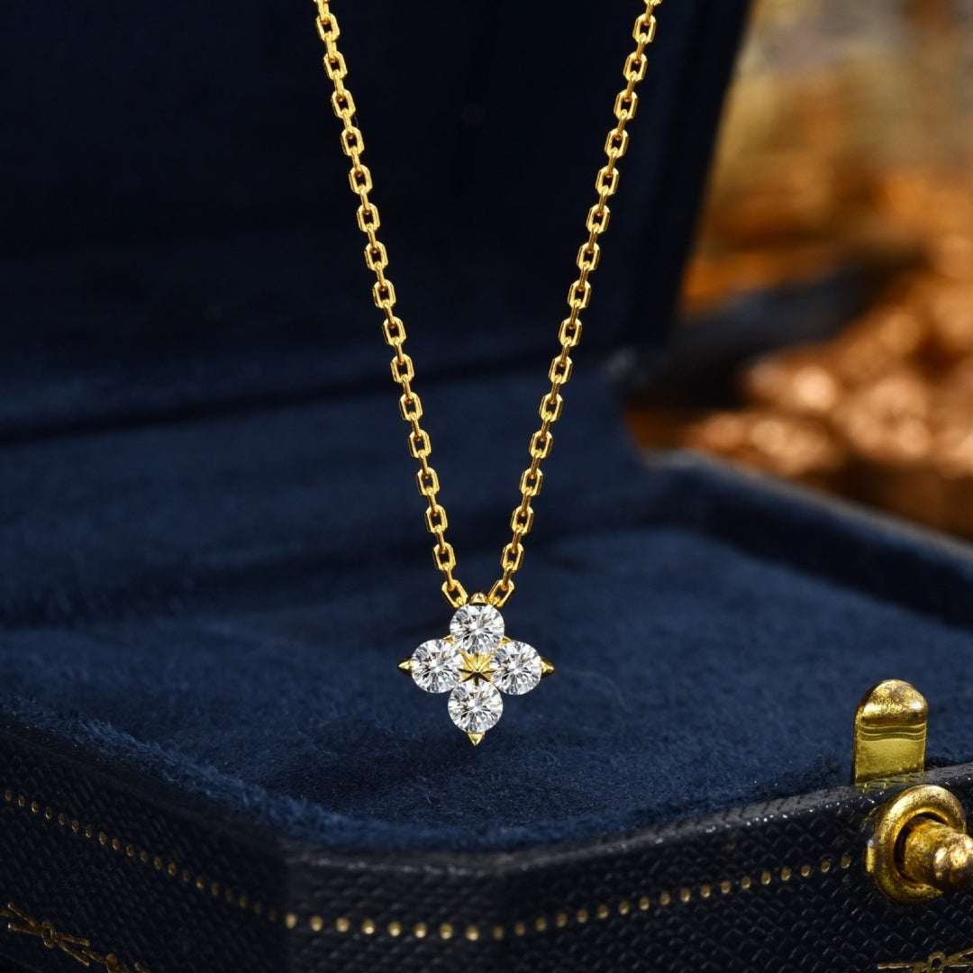 Collier Soline pierres en Moissanite argent rhodié ou plaqué or
