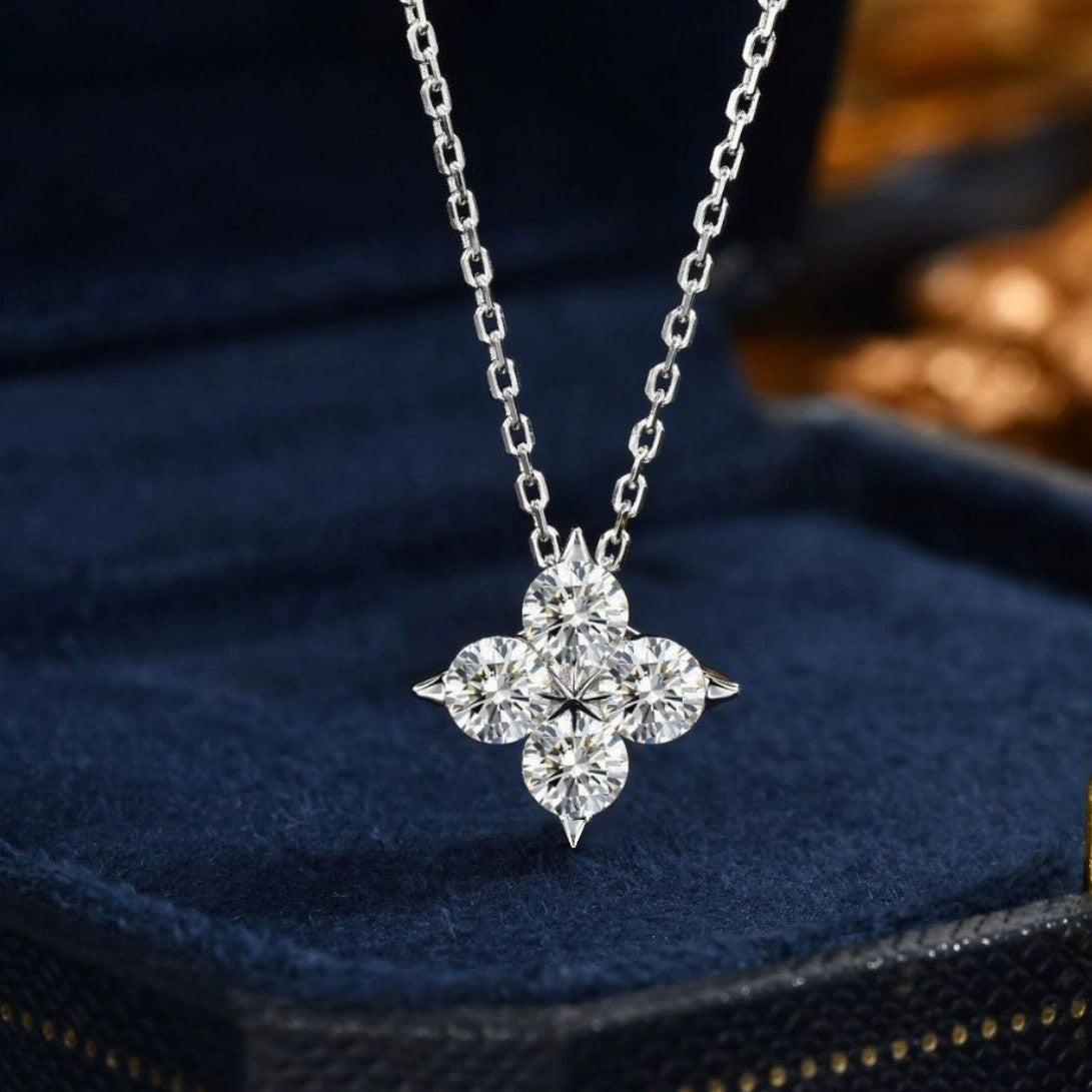 Collier Soline pierres en Moissanite argent rhodié ou plaqué or
