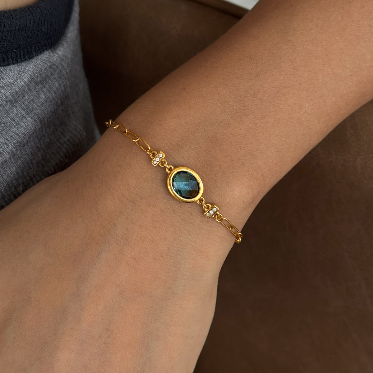 Bracelet Eclat Océan acier doré