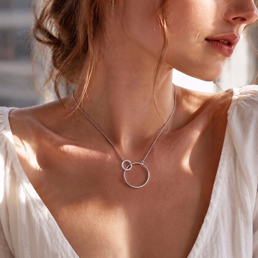 Collier Lyvia en argent rhodié ou plaqué or