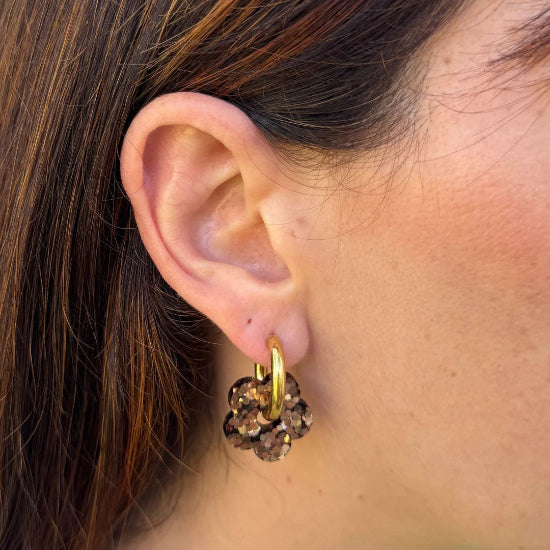 Créoles fleurs Bronze