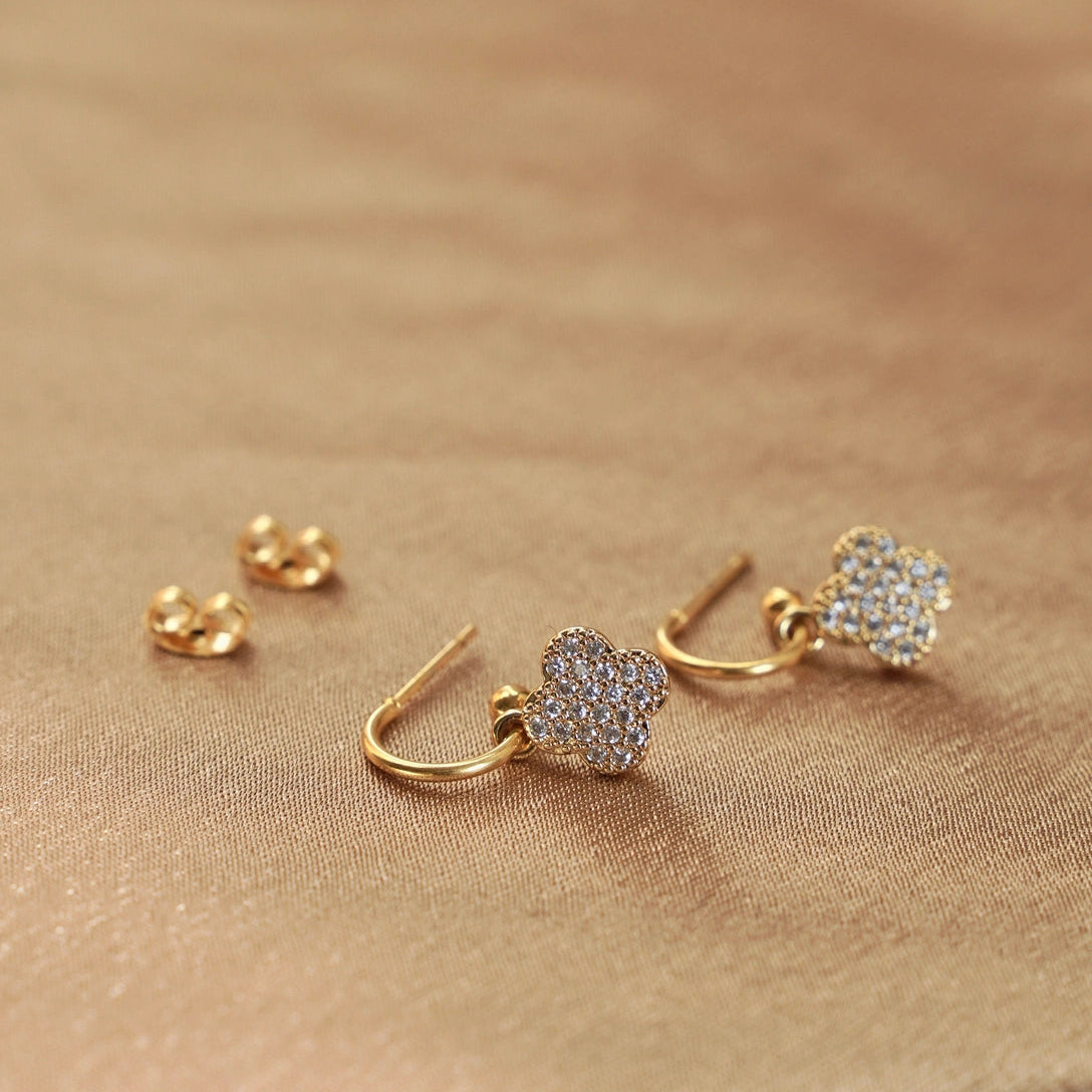 Boucles d'oreilles acier inoxydable trèfle