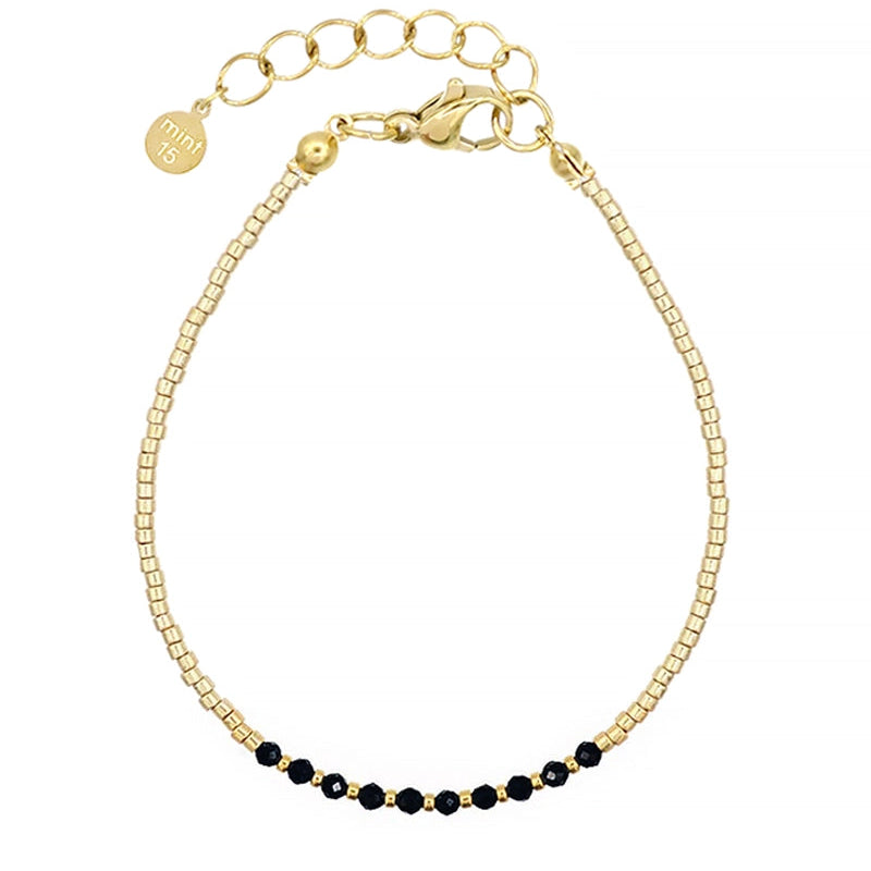 Mint 15/06 Bracelet petites perles noir