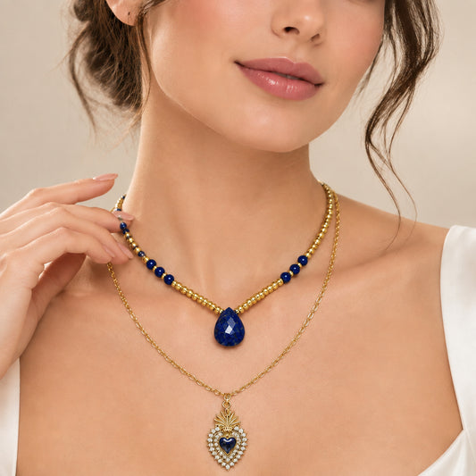 Collier Mohavena  lapis-lazuli