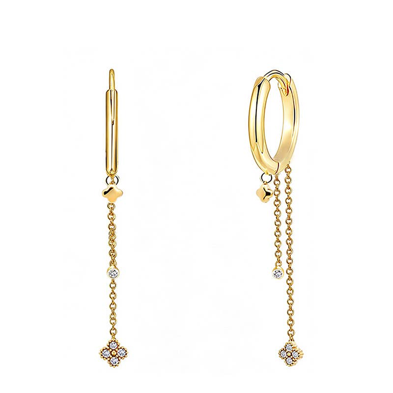Boucles d'oreilles mini créoles trèfle