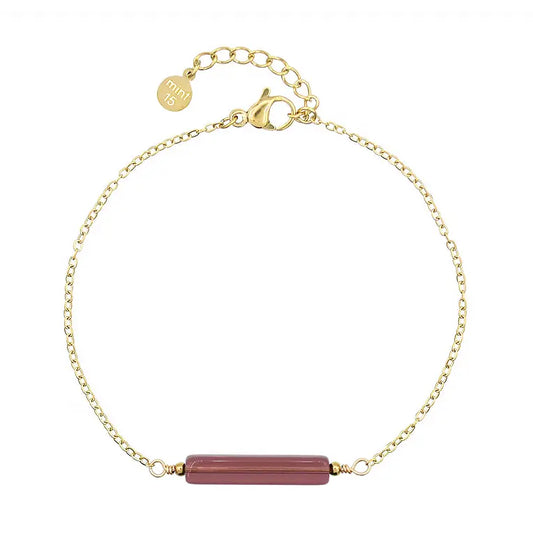 Mint 15 Bracelet tube en verre aubergine