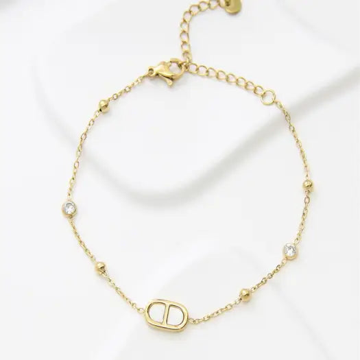 Bracelet Chaîne Acier Inoxydable Doré Élégance Minimaliste