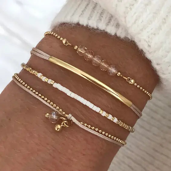 Mint 15/10 Bracelet duo délicat champagne