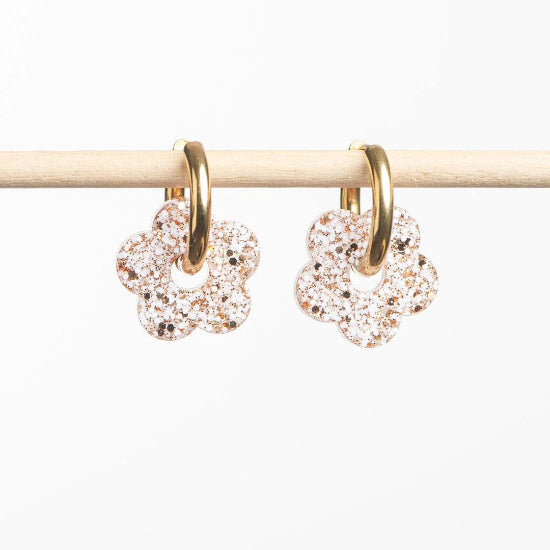 Créoles Fleur Ivoire Champagne