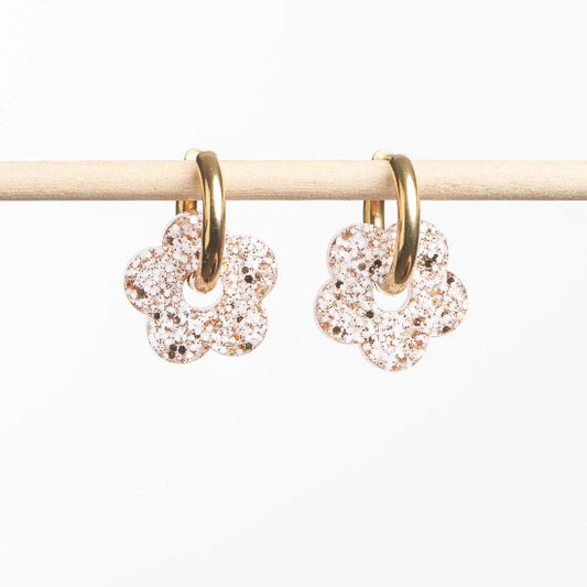 Créoles Fleur Ivoire Champagne