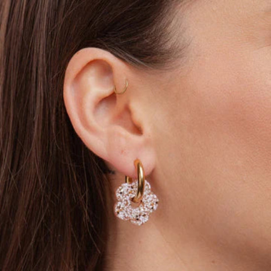 Créoles Fleur Ivoire Champagne