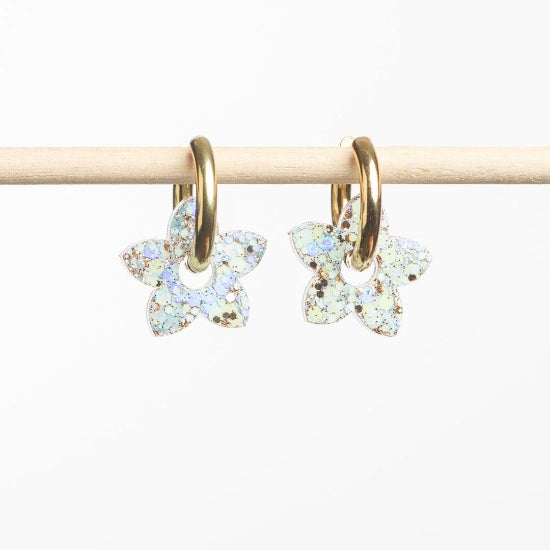 Créoles tiaré baby blue