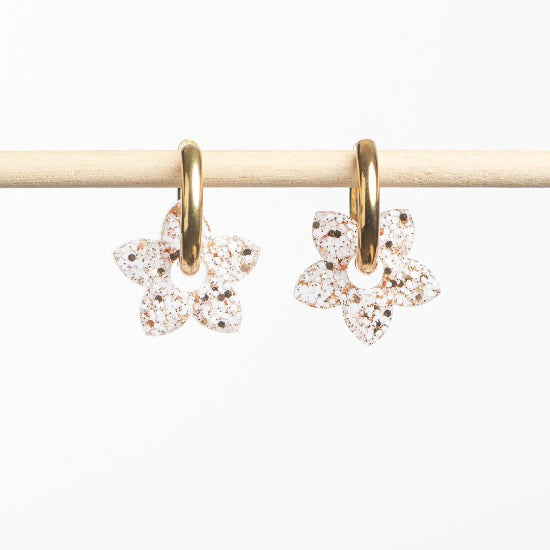 Créoles tiaré ivoire champagne