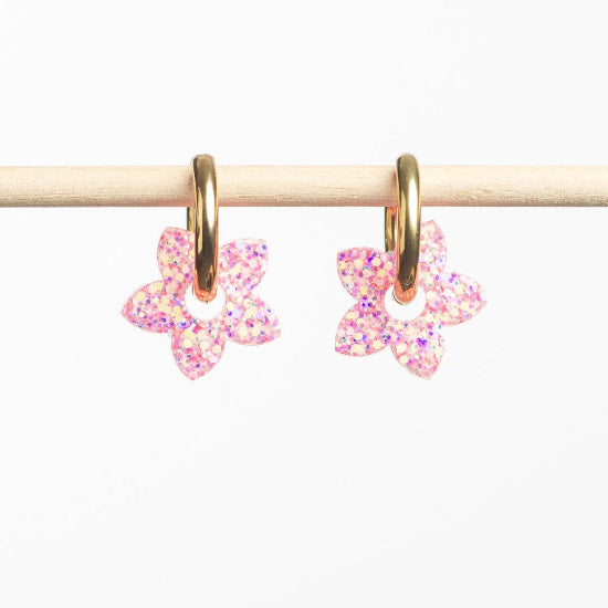 Créoles tiaré mix rose