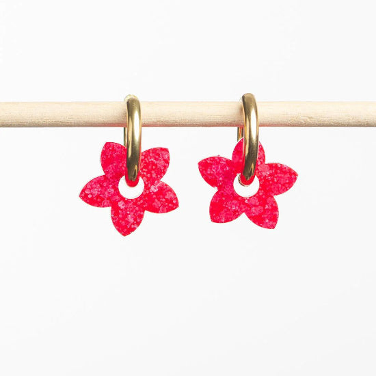 Créoles tiaré rouge