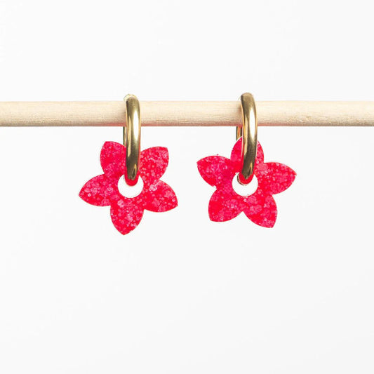 Créoles tiaré rouge