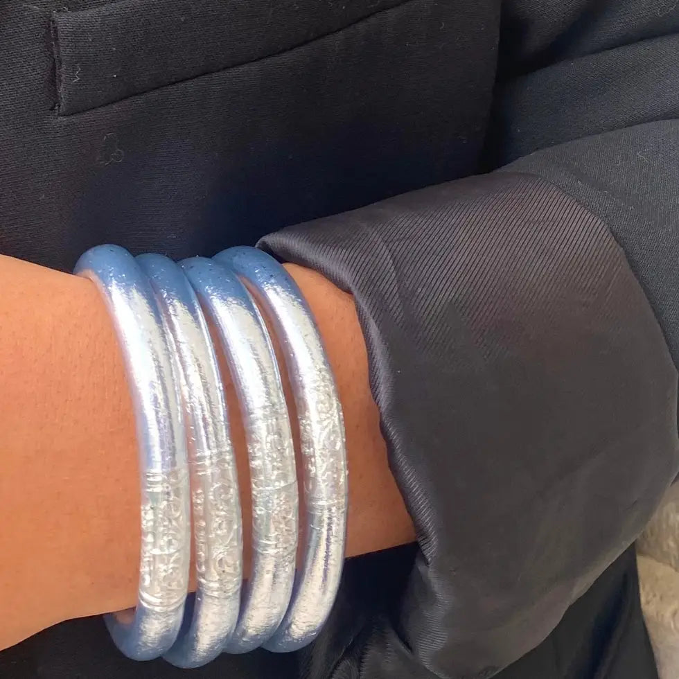 Véritable jonc bouddhiste 8 mm - argenté