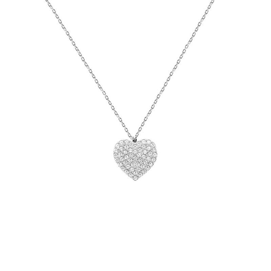 Collier Alba acier et strass argenté