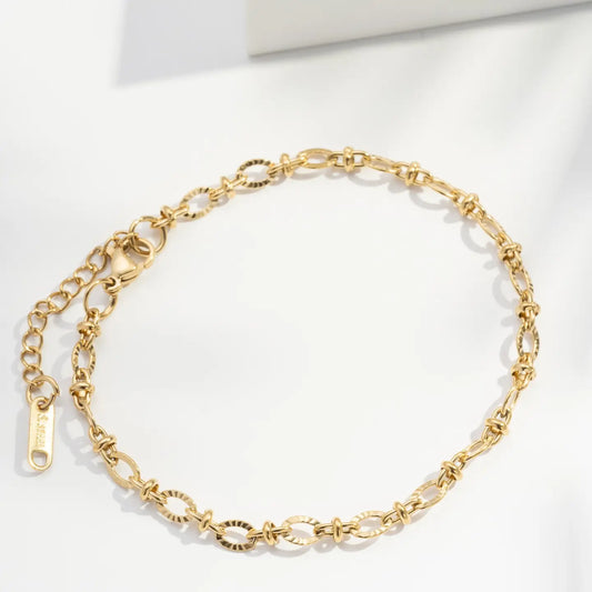 Bracelet Éclat Tissé Maillon Doré Personnalisable avec charm