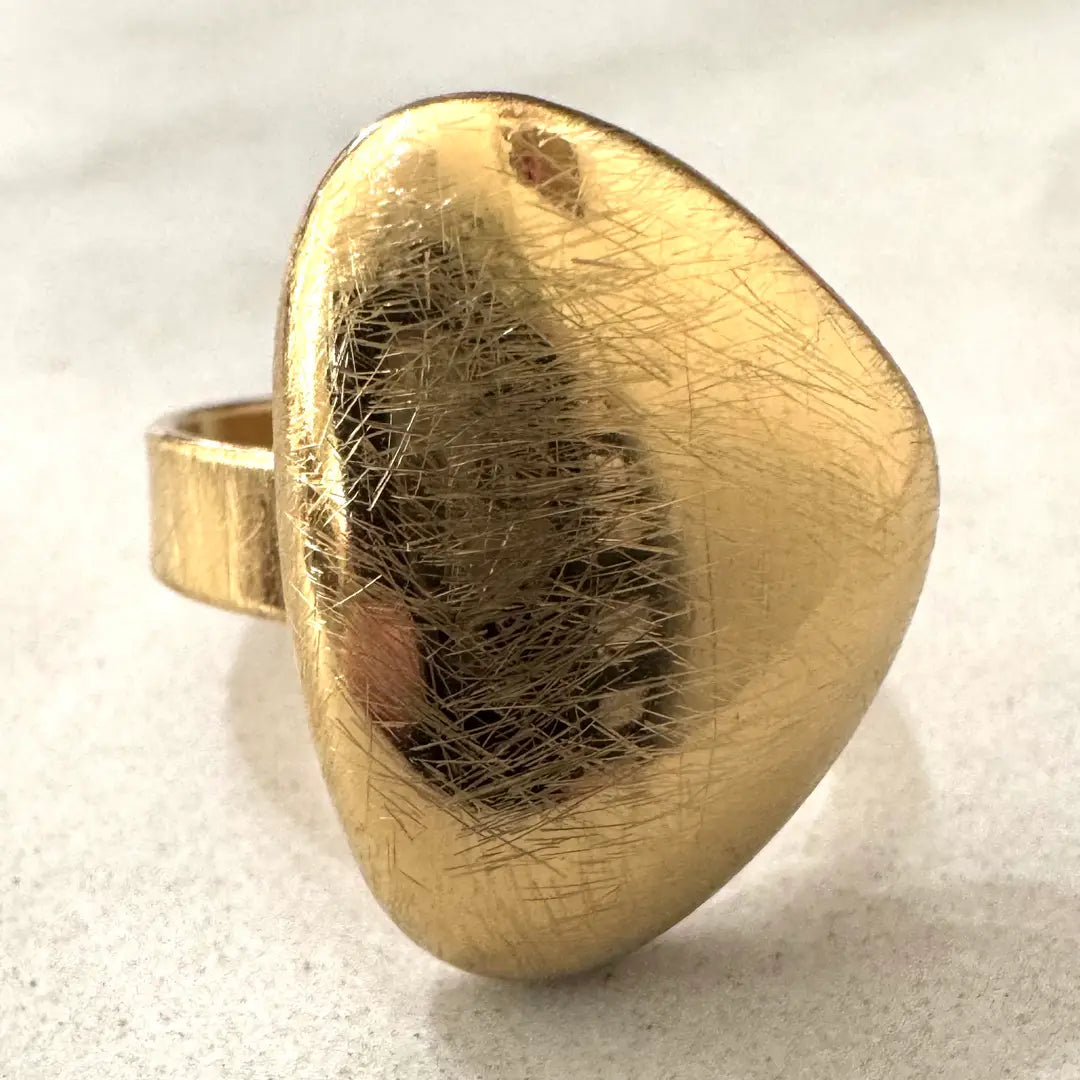 Bague Jem en acier inoxydable doré brossé